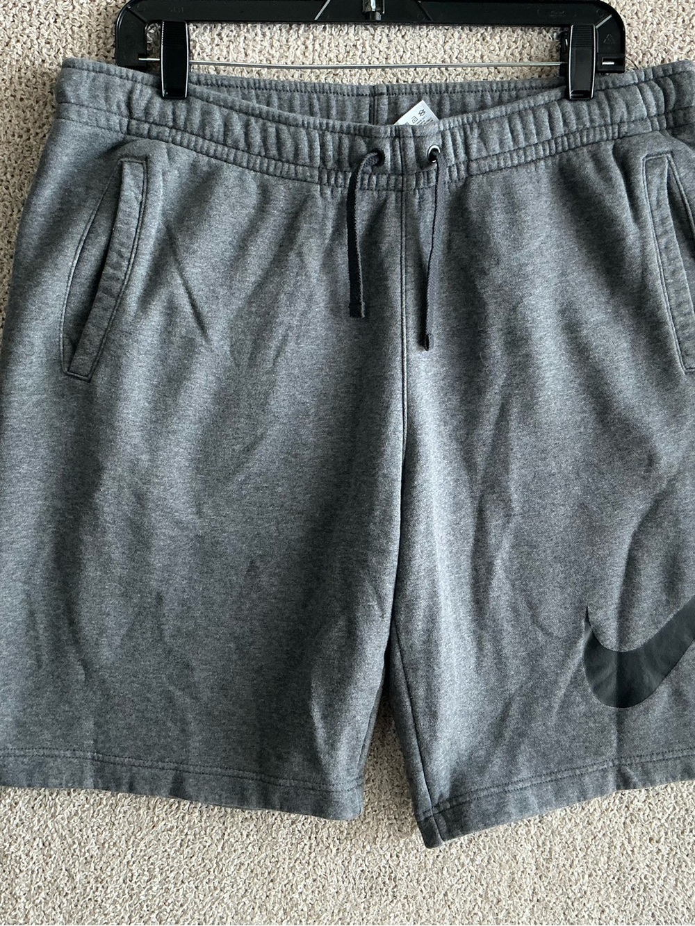 Nike Men's Gray Athletic Drawstring Shorts with Swoosh